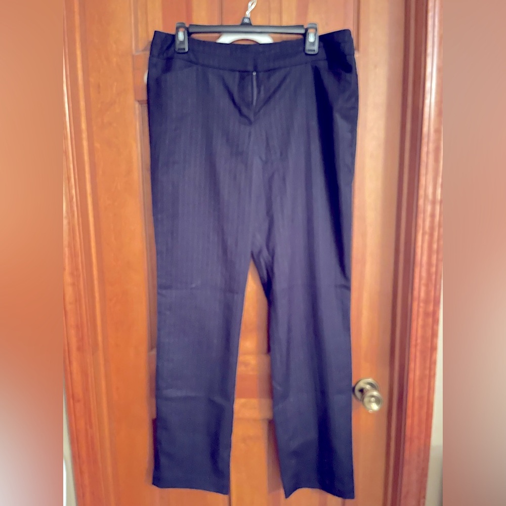 Navy pinstripe dress slacks